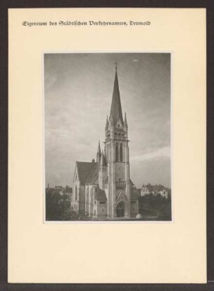 Christuskirche. Detmold. Kaiser-Wilhelm-Platz. Aufnahme nach der Fertigstellung am 12.Januar 1908