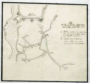 WHK 25 Deutscher Siebenjähriger Krieg 1756-1763: Plan der Belagerung von Minden durch die Alliierten, 14. März 1758