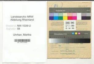 Entnazifizierung Martha Uhrhan , geb. 07.12.1903 (Postsekretaerin)