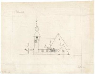 Gsaenger, Gustav; Breitbrunn / Chiemsee (Bayern); Ev. Gemeindezentrum, Ev. Erlöser Kirche - Südseite (Ansicht)