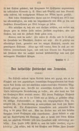 372-383 Das katholische Patriarchat von Armenien : Schluß