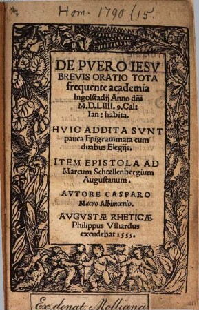 De pvero Iesv brevis oratio