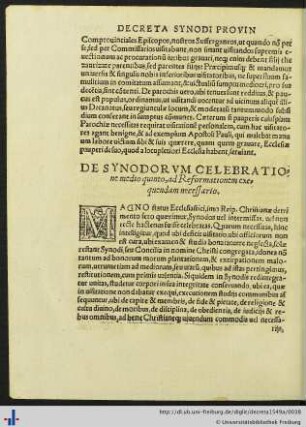 De Synodorum Celebratione…