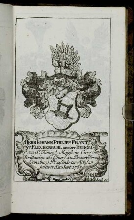 Herr Iohann Philipp Frantz v. Fleckenbuhl genant Burgel,[...] - Herr Iohann Herman Frantz...von Pape Genant von Papius[...]