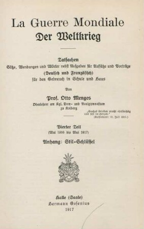 Teil 4: (Mai 1916 bis Mai 1917)