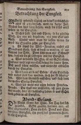Betrachtung der Ewigkeit.