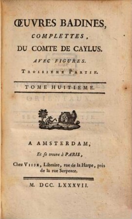 Œuvresbadines, Complettes Du Comte Caylus : Avec Figures. 8