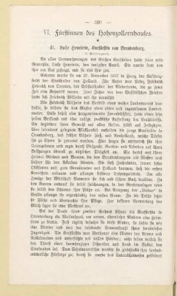VI. Fürstinnen des Hohenzollernhauses