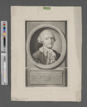 D[octor] Justus Claproth, : ordentlicher öffentlicher Lehrer der Rechte, und Beÿsizer der Juristen-Facultæt zu Göttingen. Gebohren am 30ten Dec. 1728.