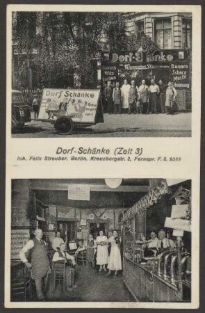 Ansichtskarte „Dorf-Schänke“, Kreuzbergstraße 2 [1/2]