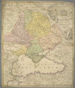 Tabula Geographica Qua Pars Russiae Magnae Pontus Euxinus seu Mare Nigrum et Tartaria Minor : cum finitimis Bulgariae, Romaniae et Natoliae Provinciis exhibentur