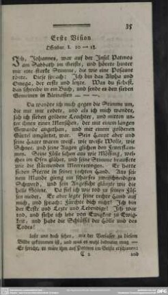 Erste Vision Offenbar. I. 10-18