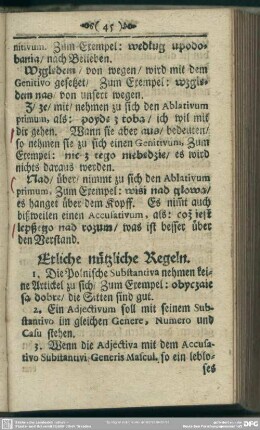 Etliche nützliche Regeln