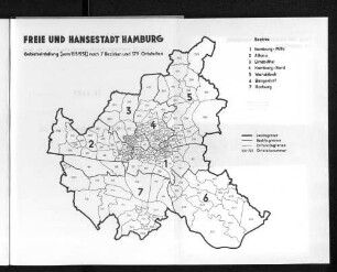 Freie und Hansestadt Hamburg Gebietseinteilung (vom 11.5.1951) nach 7 Bezirken und 179 Ortsteilen