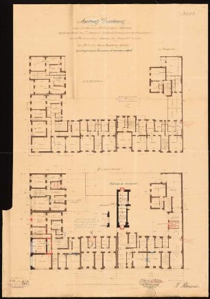 Arbeiterwohnhäuser, Berlin-Friedrichshain: Bauakte Bauherr: Grundrisse, Schnitte, Ansichten, Nachträge, 1:100