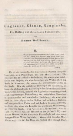 26-61 Unglaube, Glaube, Neuglaube : Ein Beitrag zur christlichen Psychologie. Zweite Abtheil.: Charakteristik des Glaubens