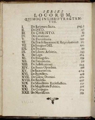 Series Locorum, Qui Hoc In Libro Tractantur