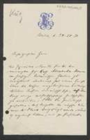 Brief von Leopold Kny an Unbekannt
