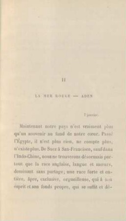 II. La Mer Rouge - Aden