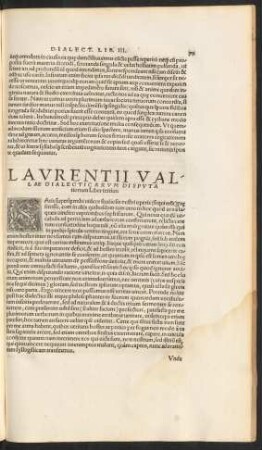 Laurentii Vallae ... Liber tertius.