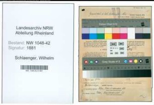 Entnazifizierung Wilhelm Schlaenger , geb. 04.06.1907 (Verwaltungsangestellter)