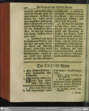 Der XXXVIII Psalm