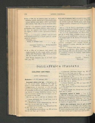 Dall'Affrica Italiana.