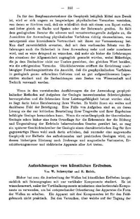 Aufzeichnungen von künstlichen Erdbeben
