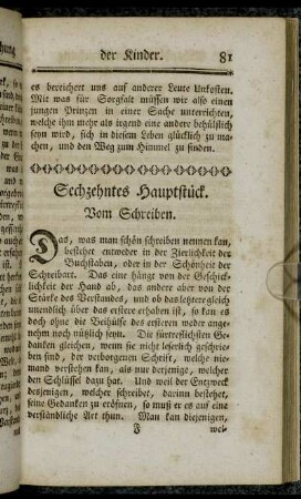 Sechzehntes Hauptstück. Vom Schreiben.