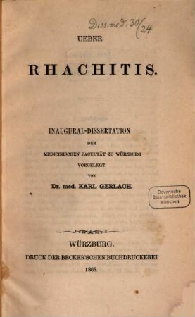 Ueber Rhachitis