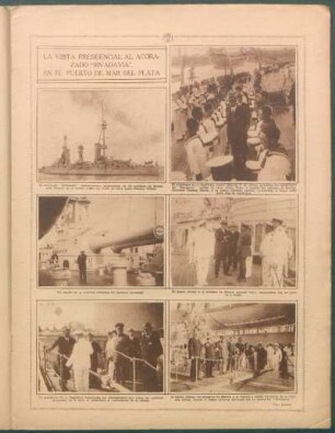 La visita presidencial al acorazado "Rivadavia", en el puerto de Mar del Plata
