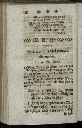 DCXIX. Am I. Sonnt. nach Trinitatis. Evangelium.