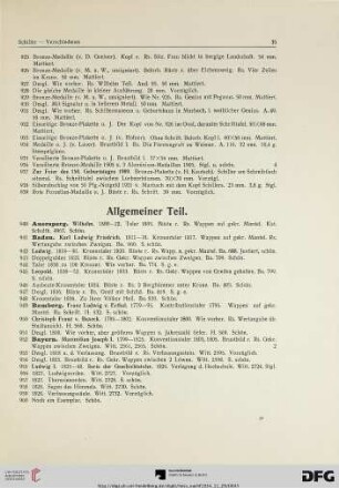Allgemeiner Teil (Nr. 940-1078)
