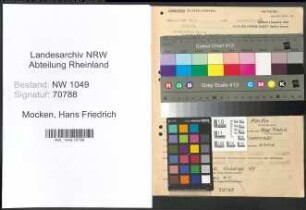 Entnazifizierung Hans Friedrich Mocken , geb. 10.07.1918 (Angestellter)