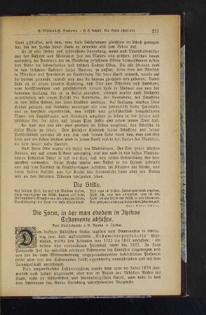 Die Form, in der man ehedem in Itzehoe Testamente abfaßte.