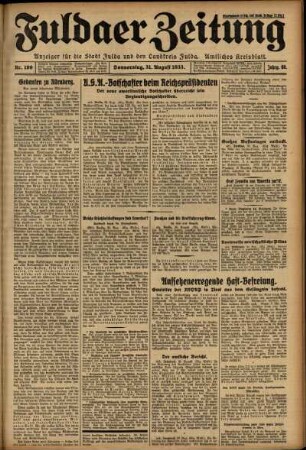 Erste Ausgabe vom Donnerstag, den 31. August 1933.