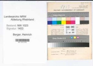 Entnazifizierung Heinrich Berger , geb. 05.03.1898 (Kriminalsekretaer)