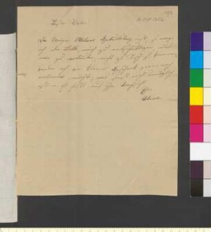 Brief von Pogwisch, Ulrike von an Goethe, Johann Wolfgang von