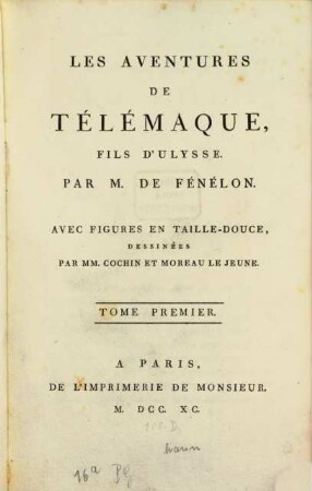 Les Aventures De Télémaque, Fils D'Ulysse. 1