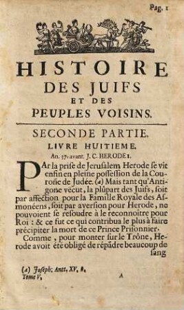 Histoire des Juifs et des peuples voisins : depuis la d'ecadence des royaumes d'Israel & de Juda jusqu a la mort de Jesus-Christ ; Traduite de l'Anglois, 5