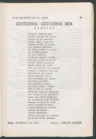 Guitarra, guitarra mía : Canción