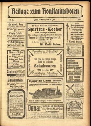 Zweite Ausgabe vom Sonntag, den 05. Juli 1903.