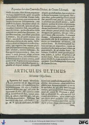 Articulus Ultimus.