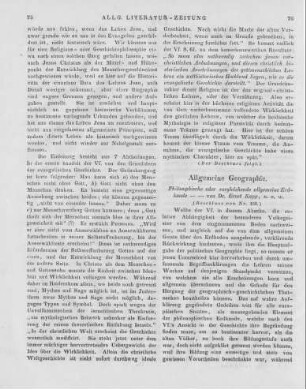 Kapp, E.: Philosophische oder vergleichende allgemeine Erdkunde als wissenschaftliche Darstellung der Erdverhältnisse und des Menschenlebens nach ihrem innern Zusammenhang. Bd. 1-2. Braunschweig: Westermann 1845 (Beschluss von Nr. 153)