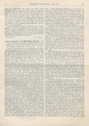 181-183 [Rezension] Kroker, Ernst (Hrsg.), Luther‘s Tischreden in dert Mathesischen Sammlung