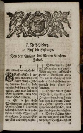 1. Bey dem Anfang des Neuen Kirchen-Jahrs. - 3. Weihnachts-Lieder.