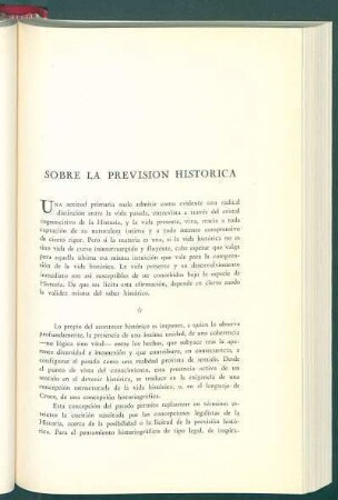 Sobre la previsión histórica