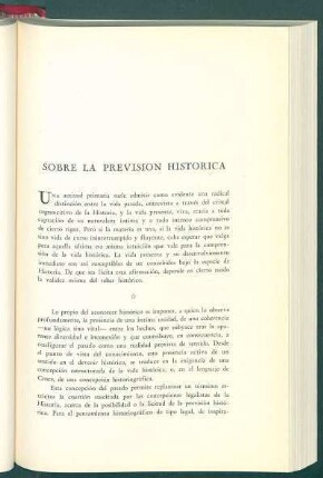 Sobre la previsión histórica