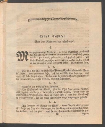 Erstes Capitel. Von dem Notenverlage überhaupt.