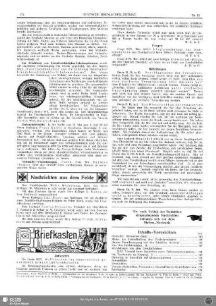 Nachrichten aus dem Felde